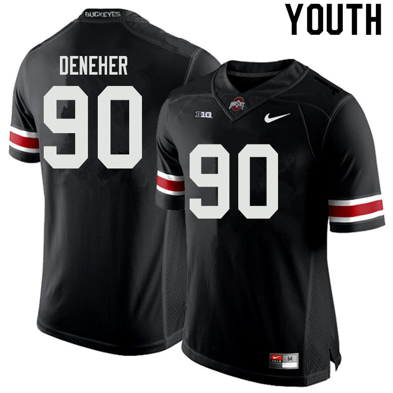 Ohio State Buckeyes Jack Deneher Youth #90 Black Authentic Stitched College Football Jersey